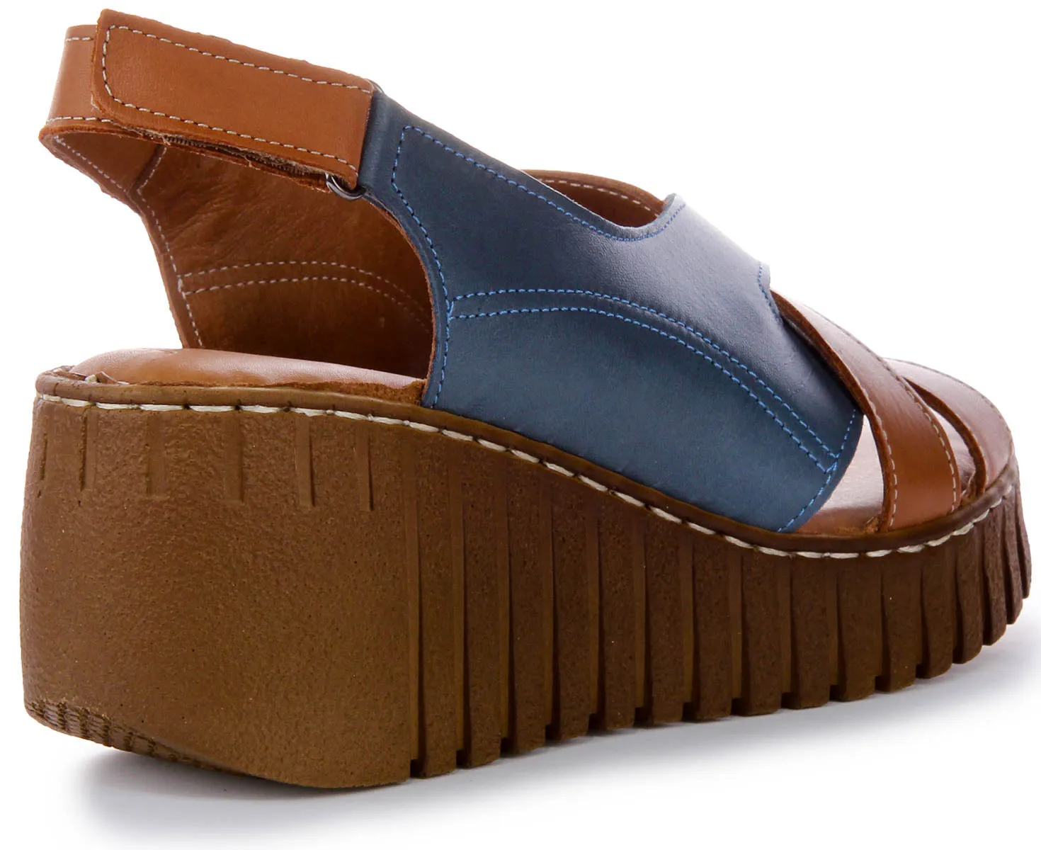 Justinreess England Adele Soft Footbed Sandal Brown Blue | Secret Sale