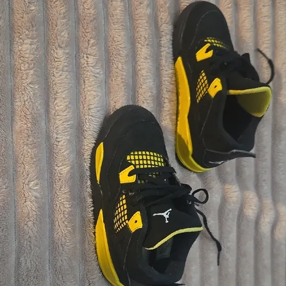 Kids Black and Yellow Jordan Shoes