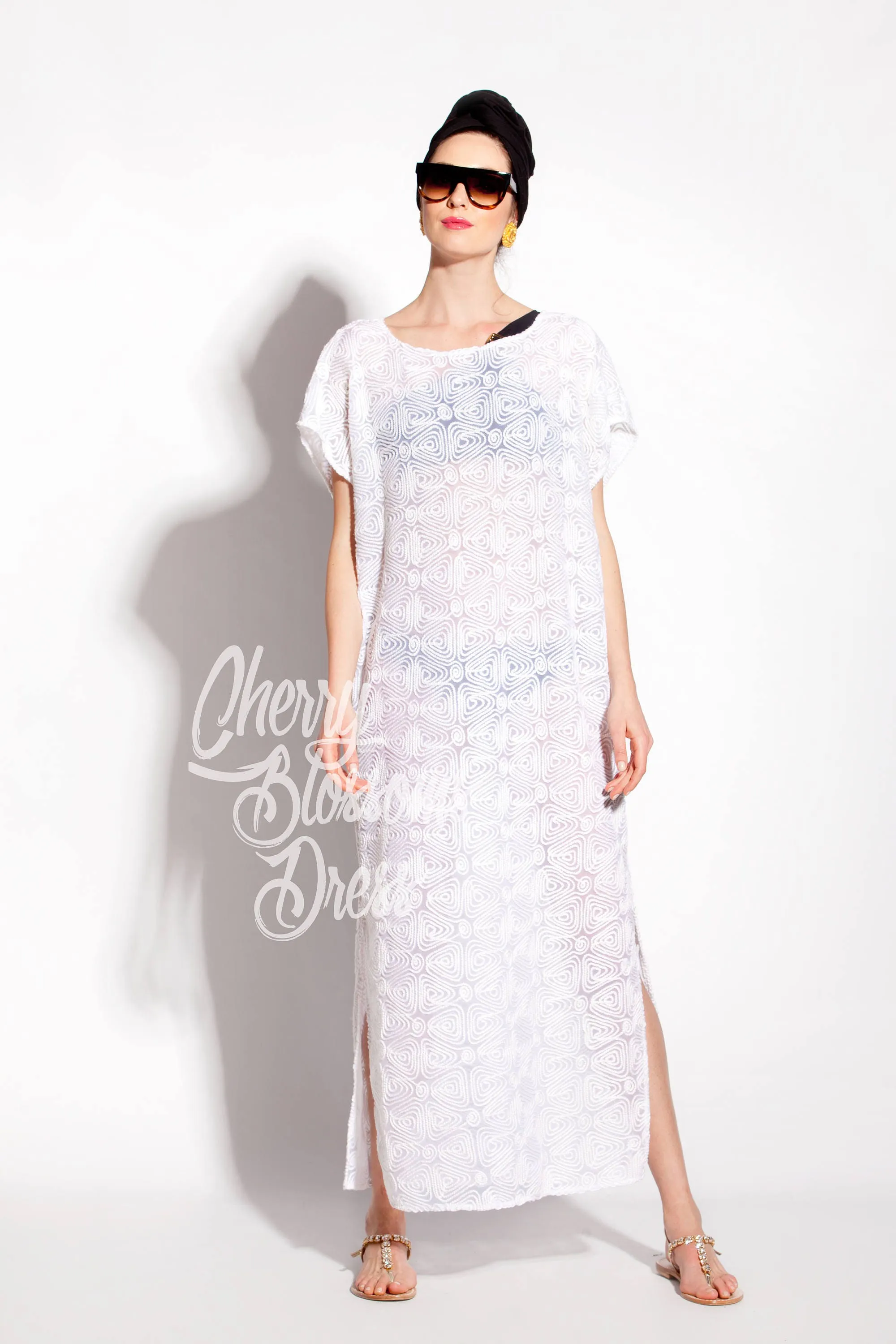 Lace Beach Cover Up, Lace Dress, Beach Dress, White Maxi Dress, White Kaftan Dress, See Through Dress, Plus Size Dress, Beach Wear, Sheer