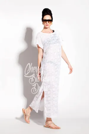 Lace Beach Cover Up, Lace Dress, Beach Dress, White Maxi Dress, White Kaftan Dress, See Through Dress, Plus Size Dress, Beach Wear, Sheer