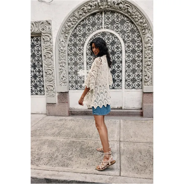 Lace Knit Beach Shirt - Canvas