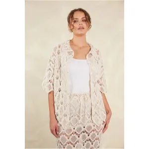 Lace Knit Beach Shirt - Canvas