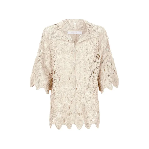 Lace Knit Beach Shirt - Canvas