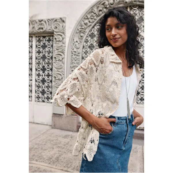 Lace Knit Beach Shirt - Canvas