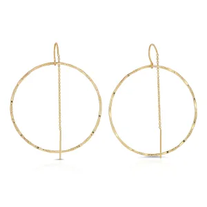 Large Filigree Hoop Thread Thru Earrings