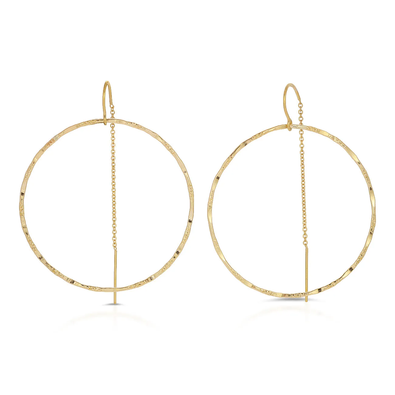 Large Filigree Hoop Thread Thru Earrings
