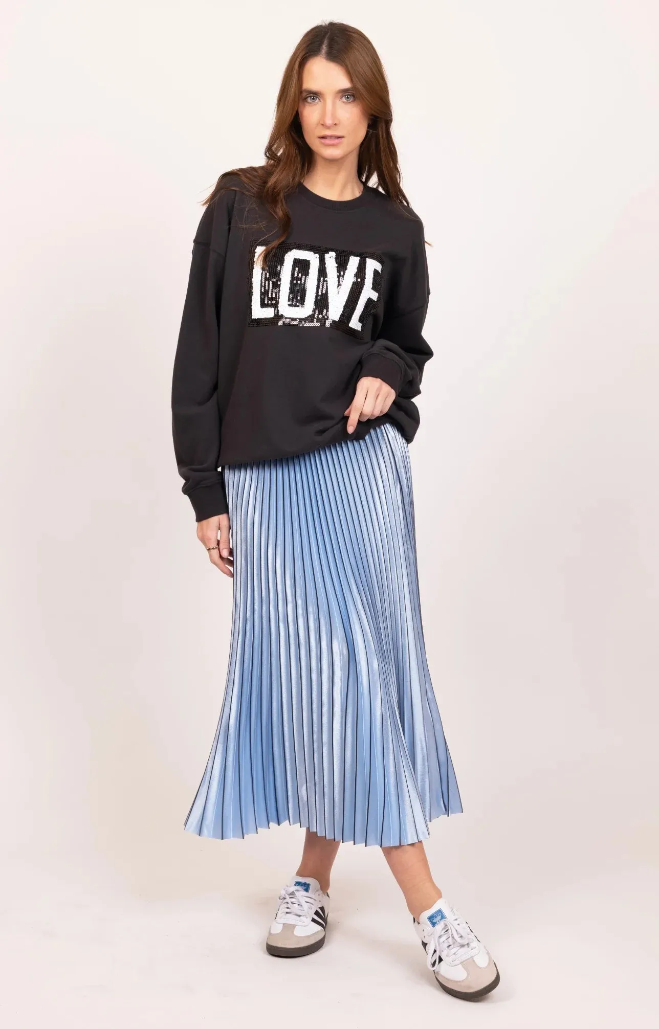 Lilian Pleat Skirt - Ombre Blue