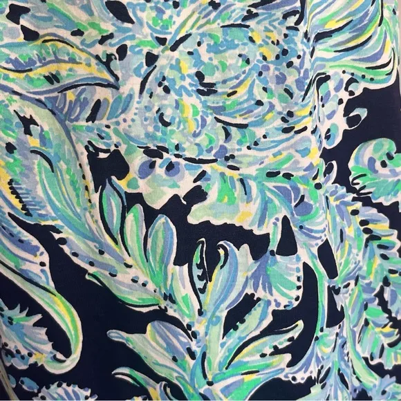 Lilly Pulitzer Margot Swing Dress High Tide Scooba Doo Navy &amp; Green Size Small