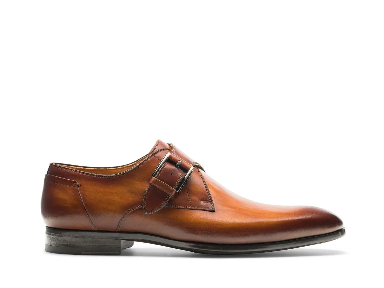 Luxoro Brown Single Strap Monk Shoes