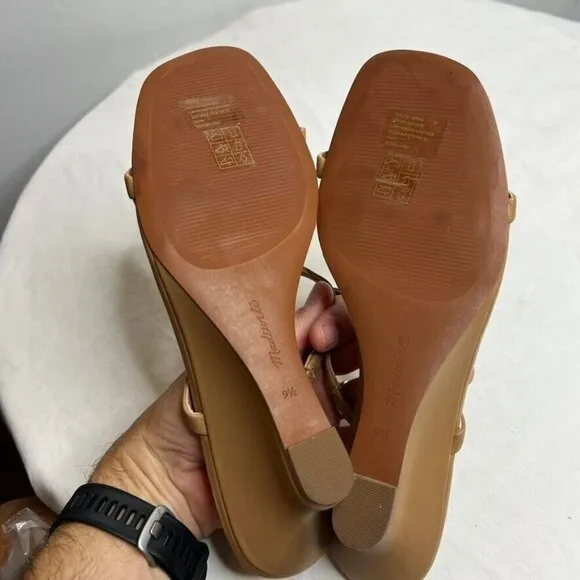 Madewell $128 The Kimmy Wedge Sandal in Amber Brown Size 9.5 NR004