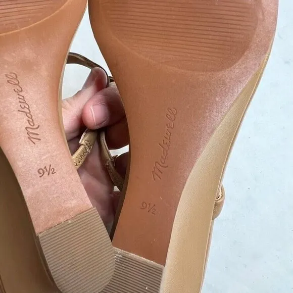 Madewell $128 The Kimmy Wedge Sandal in Amber Brown Size 9.5 NR004