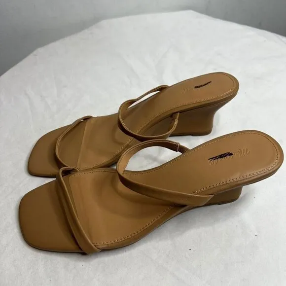Madewell $128 The Kimmy Wedge Sandal in Amber Brown Size 9.5 NR004
