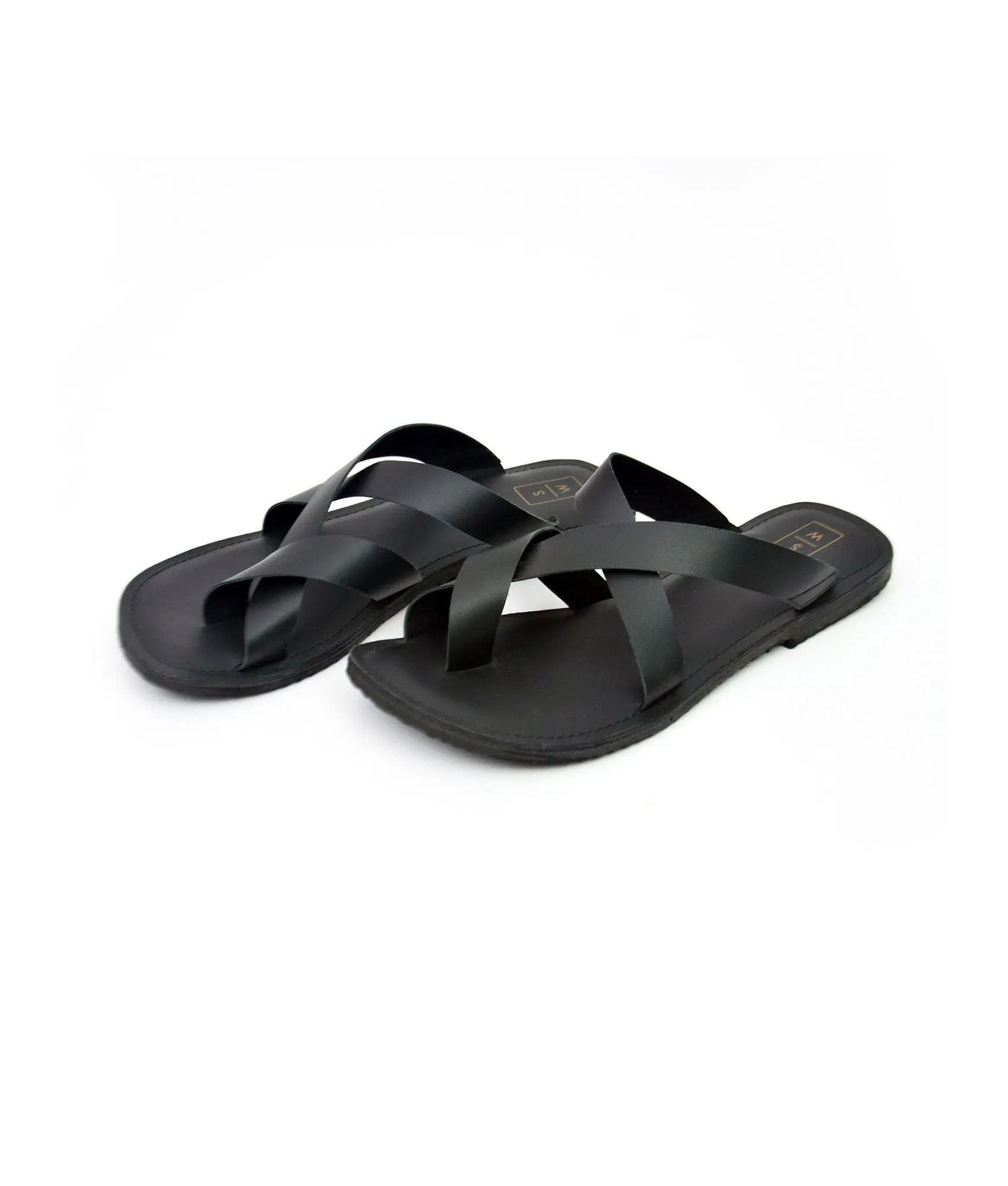 Marco Black Toe Loop Men's Sandals