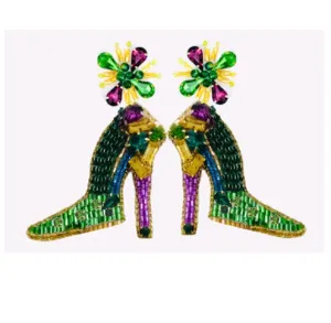 Mardi Gras Shoe Earrings