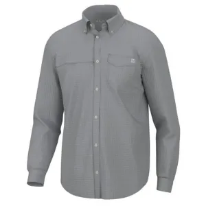 Men's Huk Tide Point Break Minicheck Long Sleeve Button up Shirt