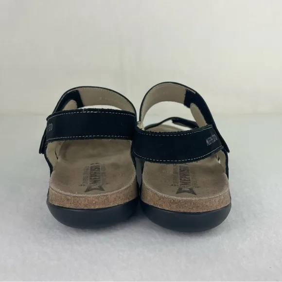 Mephisto Agave Black Bucksoft Sandals Women’s 9 EUR 39 Adjustable Slingback