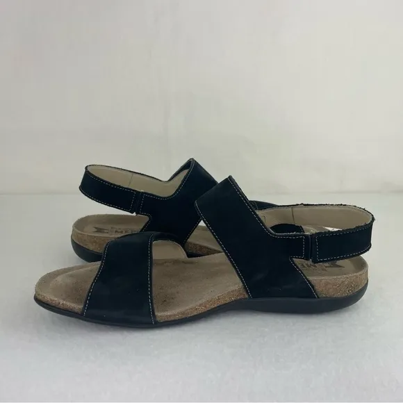 Mephisto Agave Black Bucksoft Sandals Women’s 9 EUR 39 Adjustable Slingback