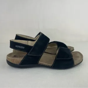 Mephisto Agave Black Bucksoft Sandals Women’s 9 EUR 39 Adjustable Slingback