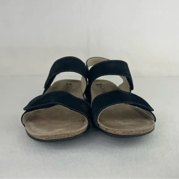 Mephisto Agave Black Bucksoft Sandals Women’s 9 EUR 39 Adjustable Slingback