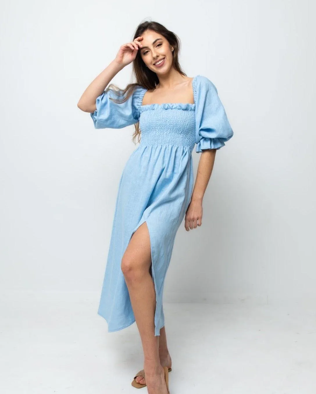 NESSA BABY BLUE MIDI