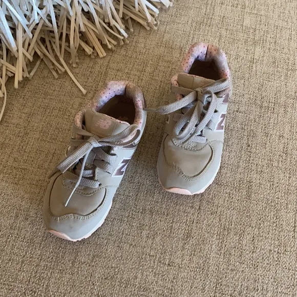 New balance metallic pink 574 sneaker shoes
