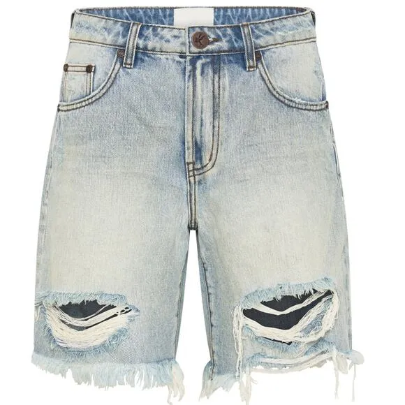 New FREE PEOPLE One Teaspoon Jackson Mid-Waist Shorts $108 SIZE 28 Kansas Blue