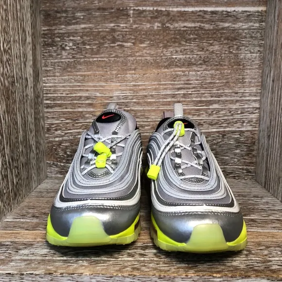 Nike Air Max 97 RFT Laceless Shoes GS Silver Volt