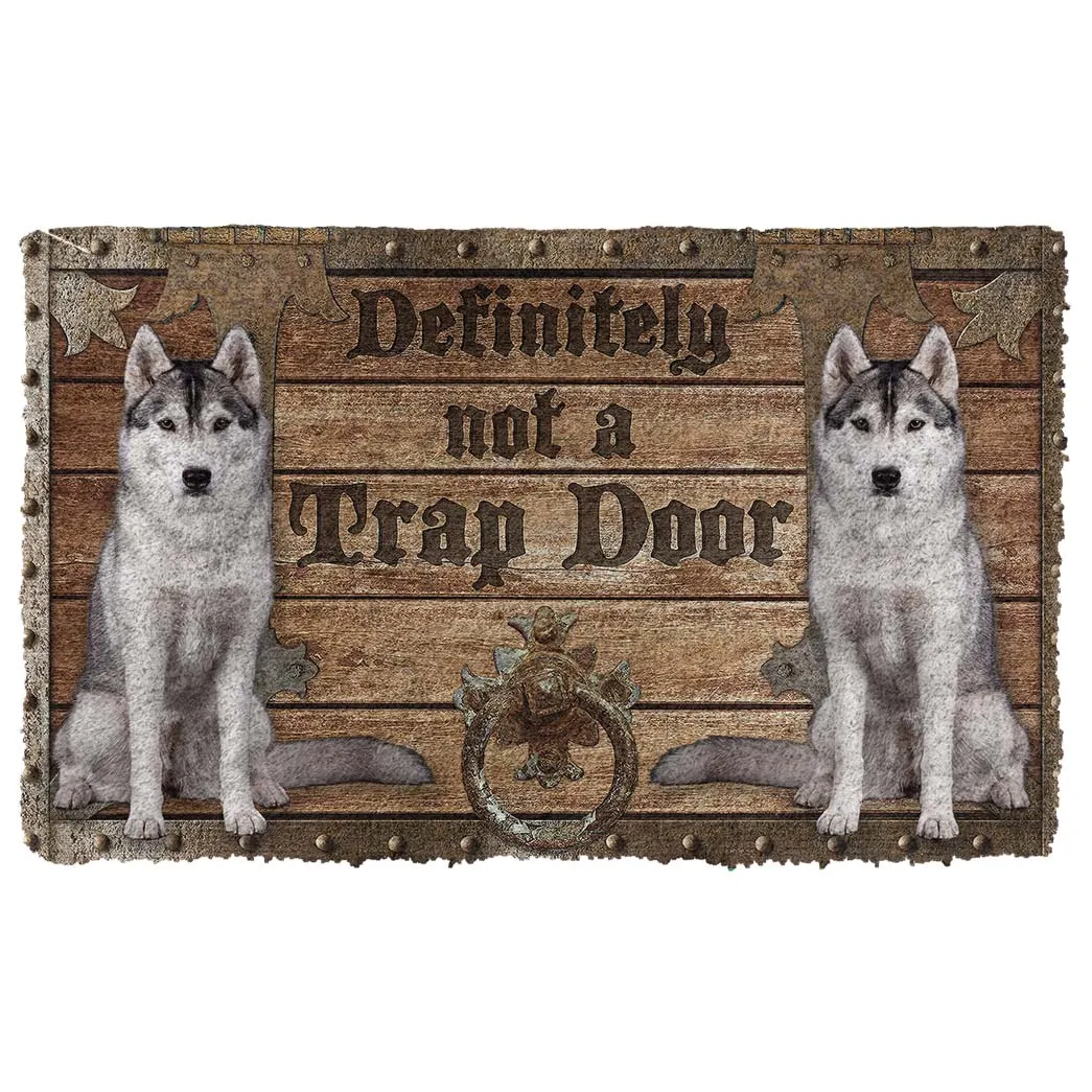 Noodever 3D Definitely Not A Trap Door Wolf Doormat