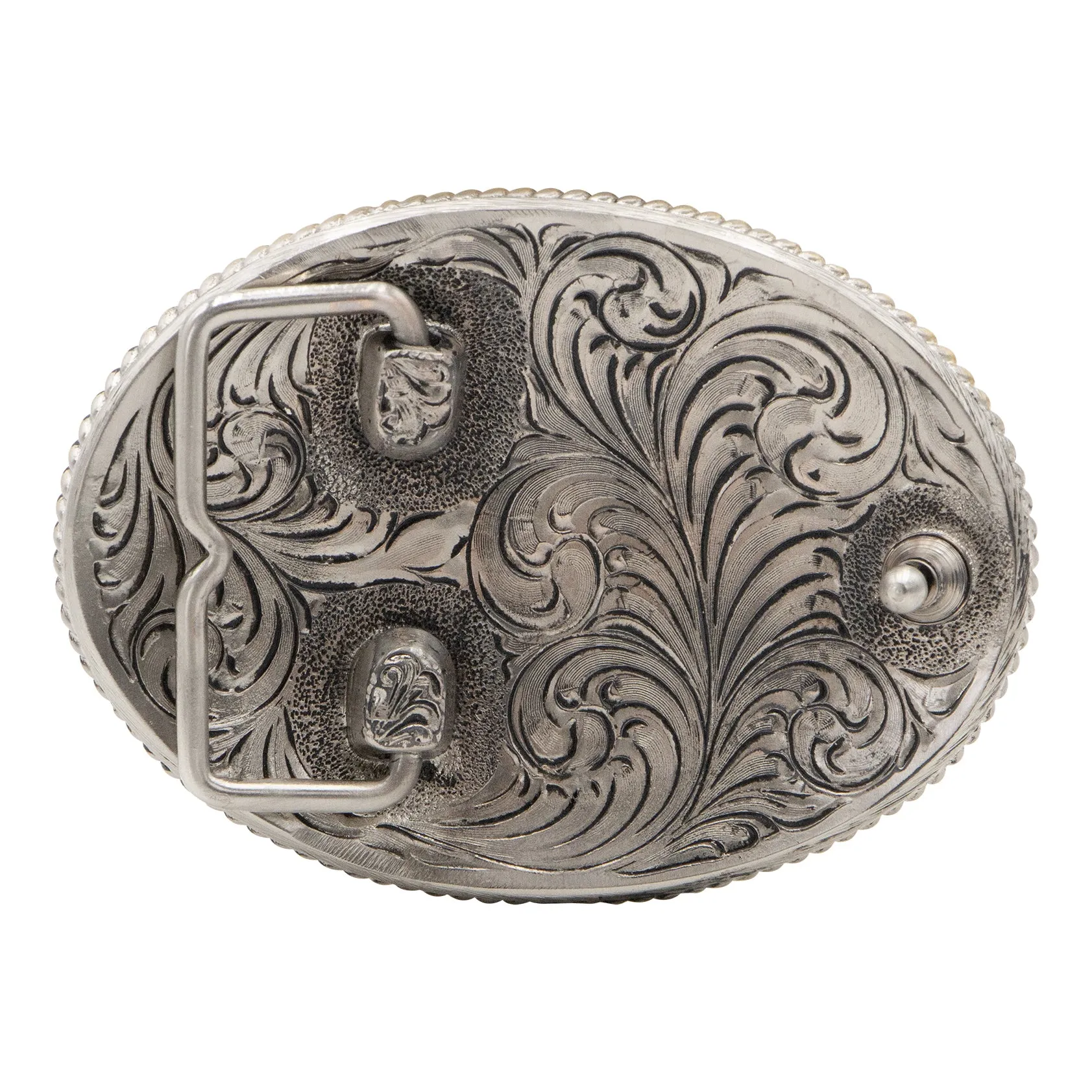 Oval Longhorn Horns with Rope Edge Buckle