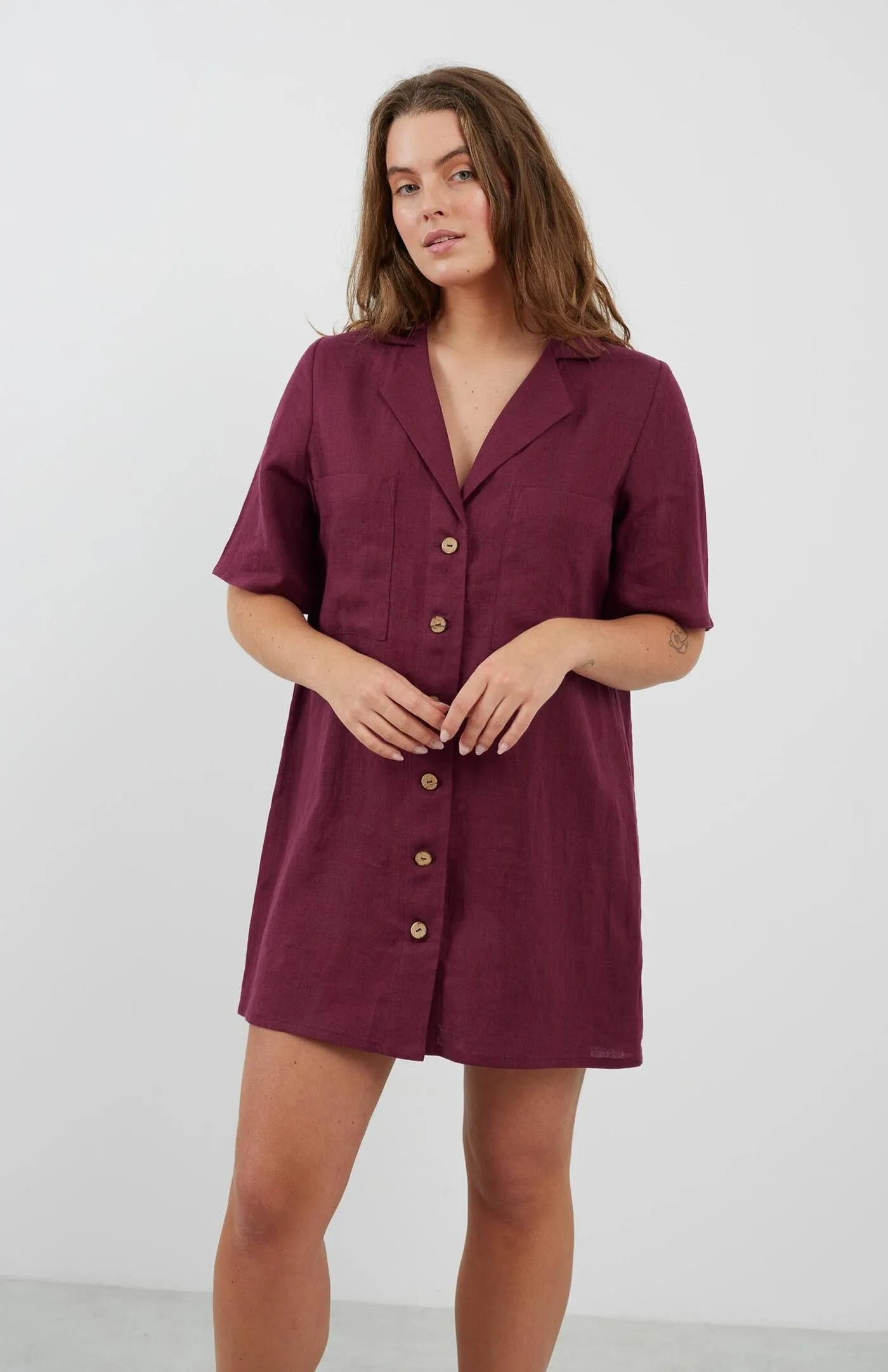 Red Rose Dress | Cotton Linen Blend