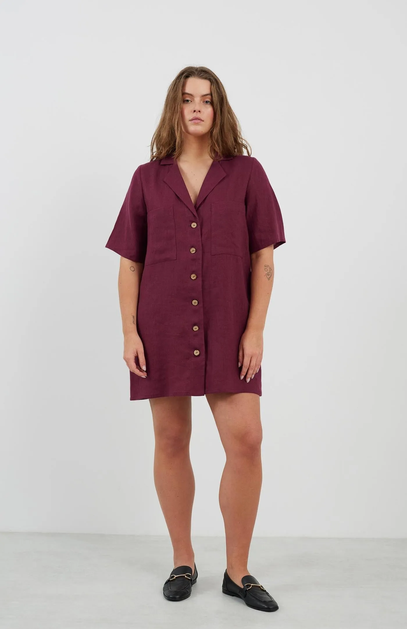 Red Rose Dress | Cotton Linen Blend
