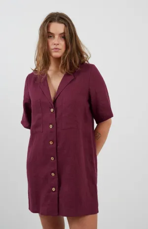 Red Rose Dress | Cotton Linen Blend