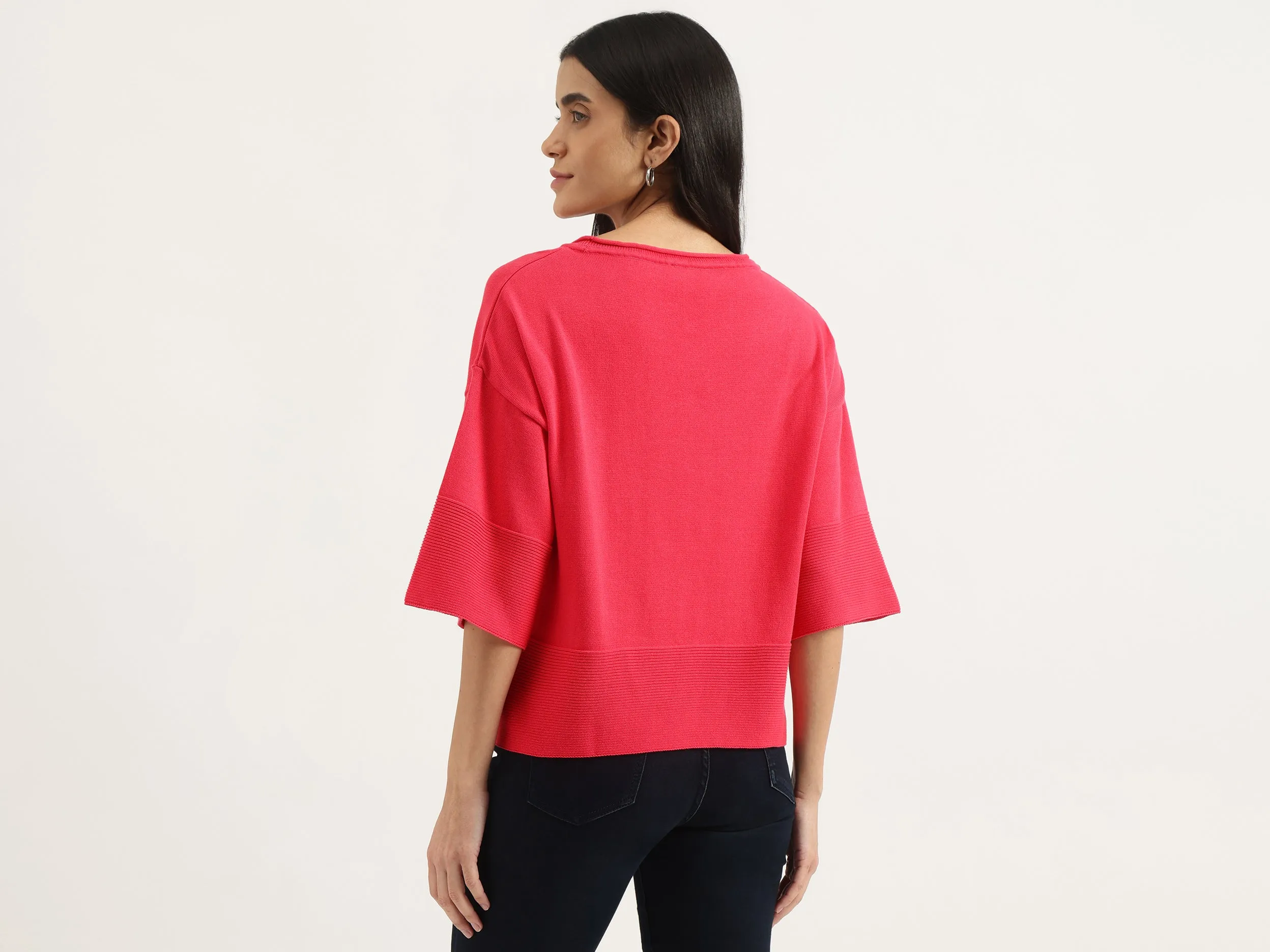Regular Boat Neck Solid Top