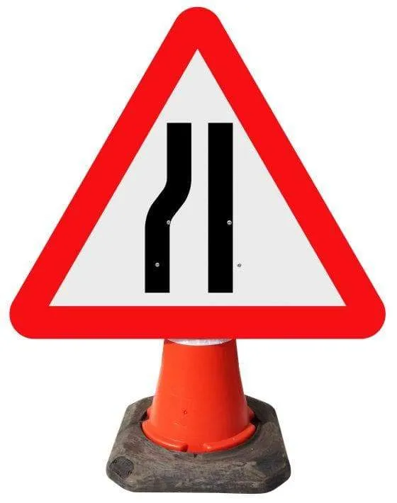 Road Narrows on Left Ahead - 517