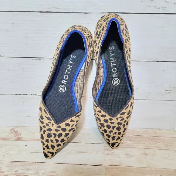 Rothy's the point flats in retired cheetah print