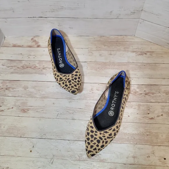 Rothy's the point flats in retired cheetah print