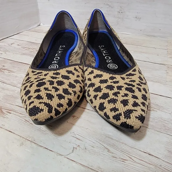 Rothy's the point flats in retired cheetah print
