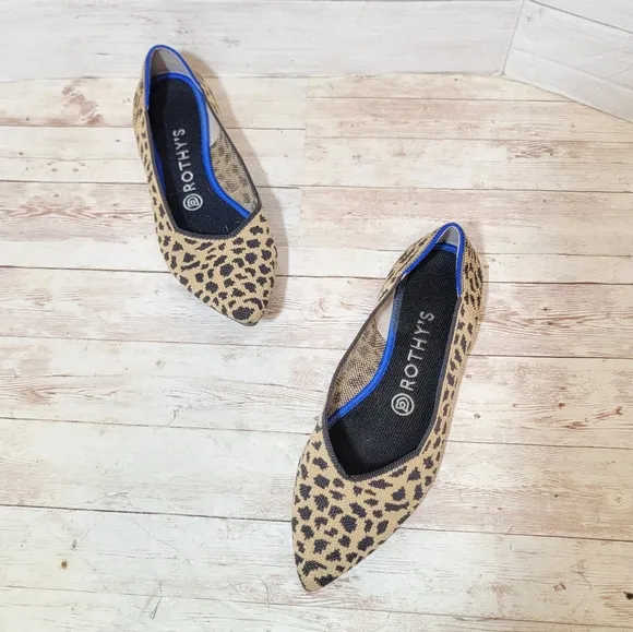 Rothy's the point flats in retired cheetah print