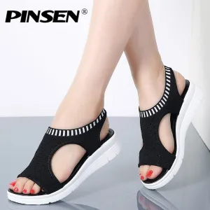 Sandals Female Shoes Summer Wedge Comfortable Sandals Ladies Slip-on Flat Sandals Sandalias