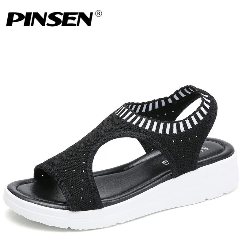 Sandals Female Shoes Summer Wedge Comfortable Sandals Ladies Slip-on Flat Sandals Sandalias