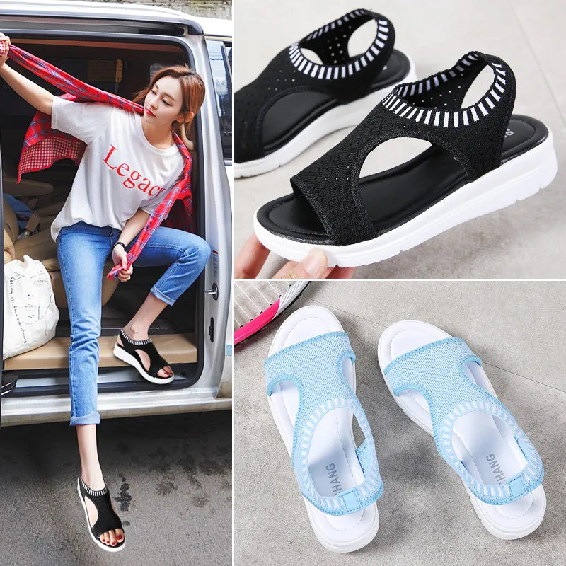 Sandals Female Shoes Summer Wedge Comfortable Sandals Ladies Slip-on Flat Sandals Sandalias