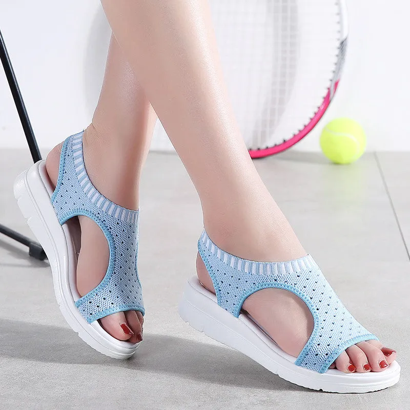 Sandals Female Shoes Summer Wedge Comfortable Sandals Ladies Slip-on Flat Sandals Sandalias