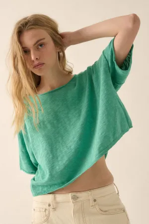 SHORT-SLEEVE LIGHTWEIGHT KNIT SWEATER