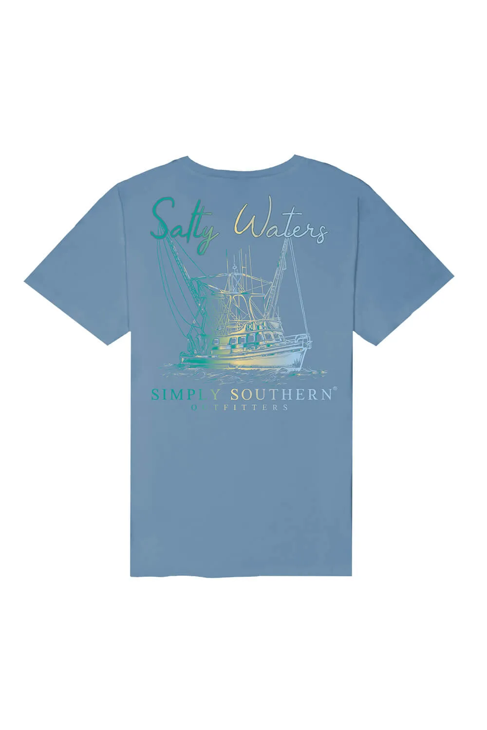 Simply Southern Boat & Salty Waters T-Shirt for Men in Blue | MN-SS-BOAT-COMET-S