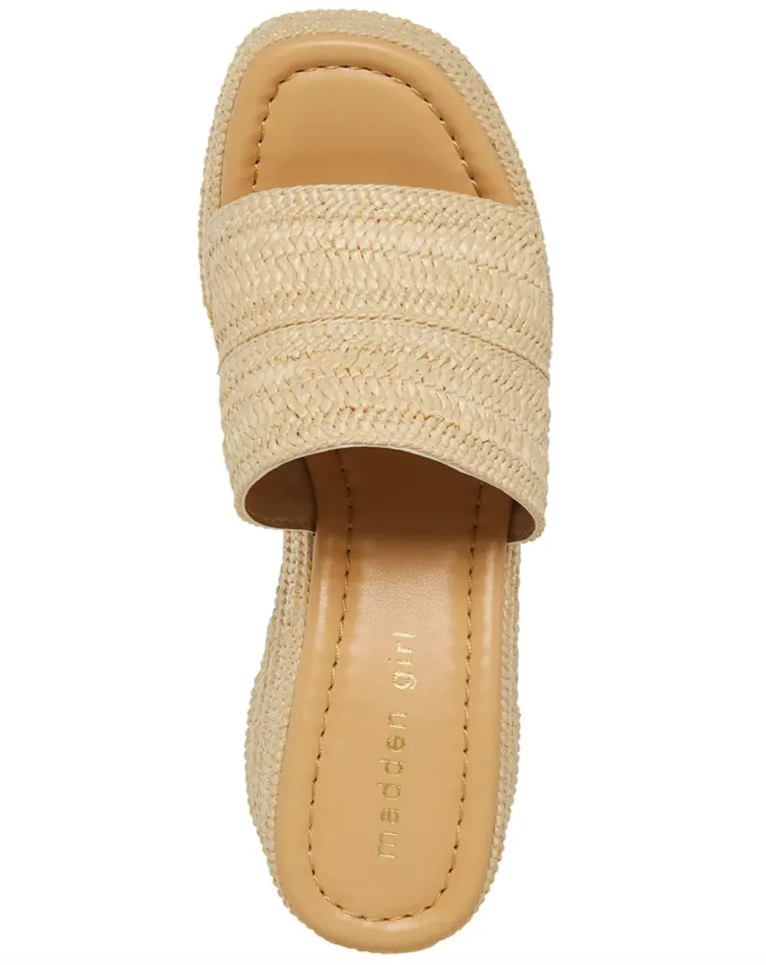 Single Strap Woven Cork Wedge