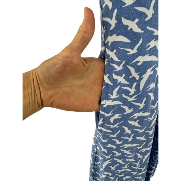 Size 12‎ MOUNTAIN WAREHOUSE BLUE BIRD PRINT DRESS W/POCKETS Summer UPF40 Cotton