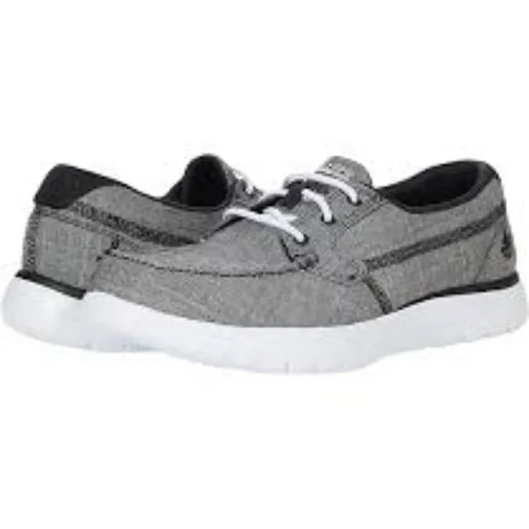 Skechers GOwalk Lite™ Isla Boat Shoes in Black/White - 15433W