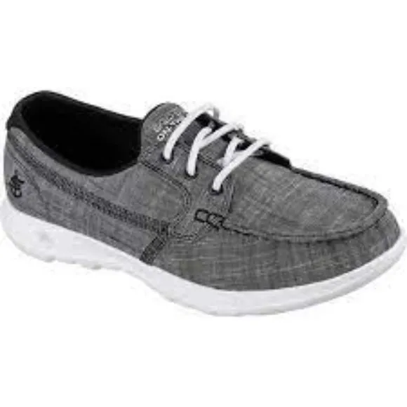 Skechers GOwalk Lite™ Isla Boat Shoes in Black/White - 15433W