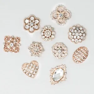 Small Sizes | Bulk Rose Gold Rhinestone Embellishments
