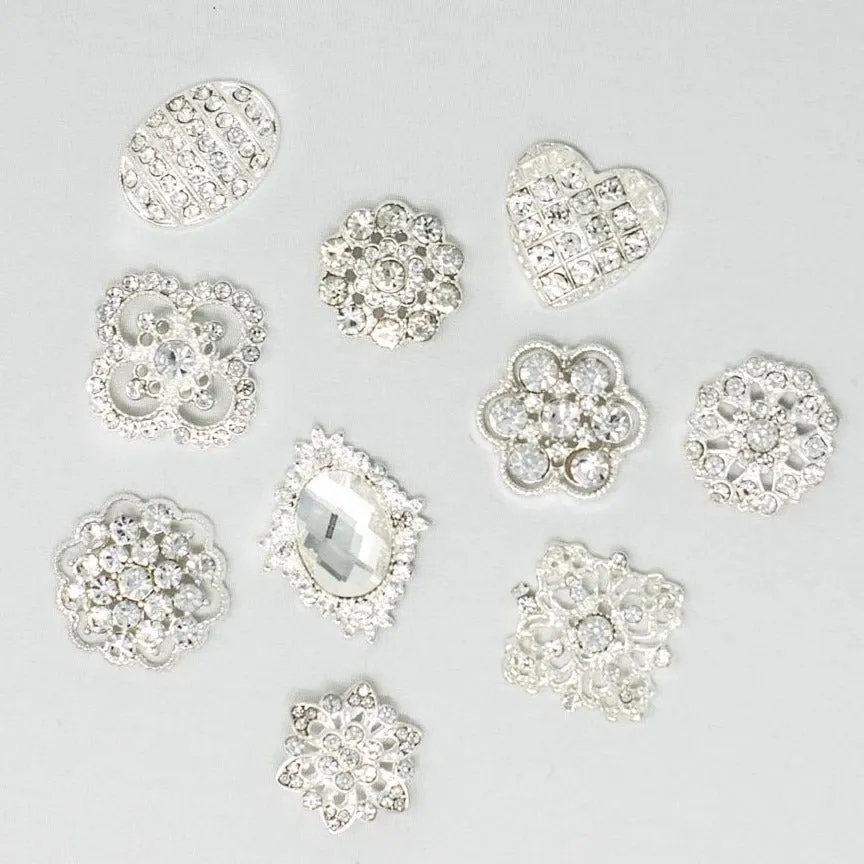 Small Sizes | Bulk Silver Rhinestone Embellishments